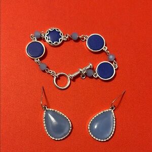 Elegant Blue and Silver Jewelry Set